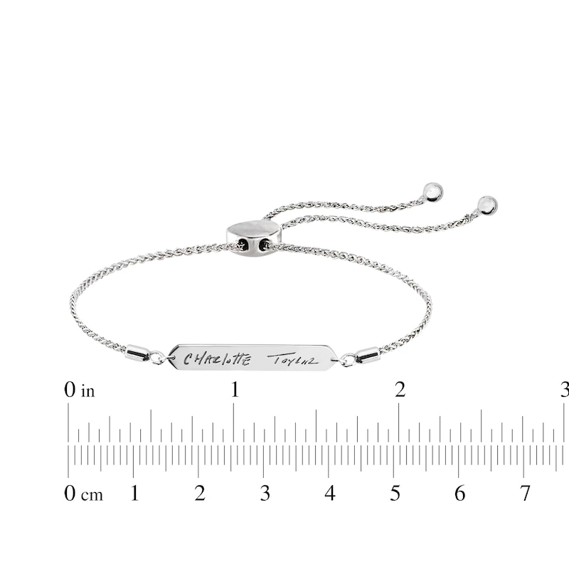 Main Image 3 of Your Own Handwriting Bar Bracelet Sterling Silver 9.5&quot;