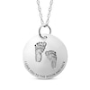 Thumbnail Image 0 of Personalized Footprint "I Love You to the Moon and Back" Disc Necklace Sterling Silver 18"