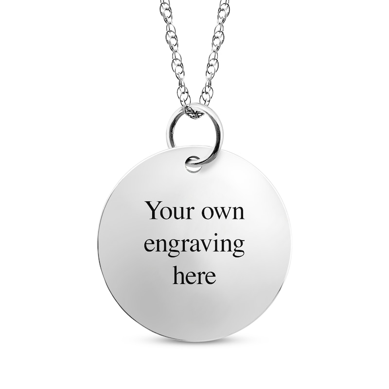Main Image 2 of Personalized Footprint &quot;I Love You to the Moon and Back&quot; Disc Necklace Sterling Silver 18&quot;