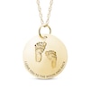 Thumbnail Image 1 of Personalized Footprint &quot;I Love You to the Moon and Back&quot; Disc Necklace 10K Yellow Gold 18&quot;