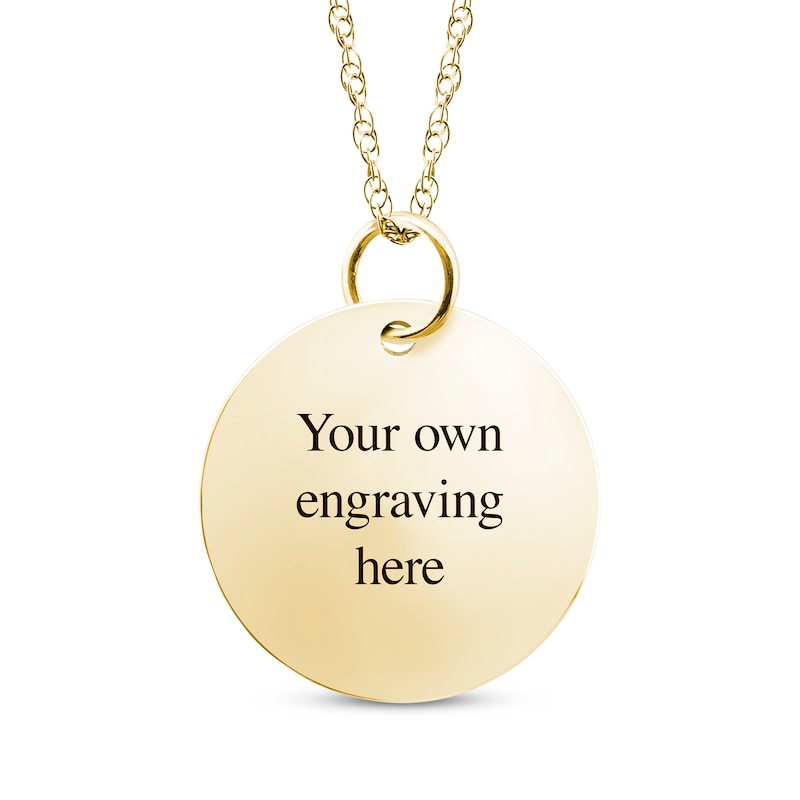 Main Image 2 of Personalized Footprint &quot;I Love You to the Moon and Back&quot; Disc Necklace 10K Yellow Gold 18&quot;