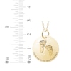 Thumbnail Image 4 of Personalized Footprint &quot;I Love You to the Moon and Back&quot; Disc Necklace 10K Yellow Gold 18&quot;