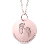 Thumbnail Image 1 of Personalized Footprint &quot;I Love You to the Moon and Back&quot; Disc Necklace 10K Rose Gold 18&quot;