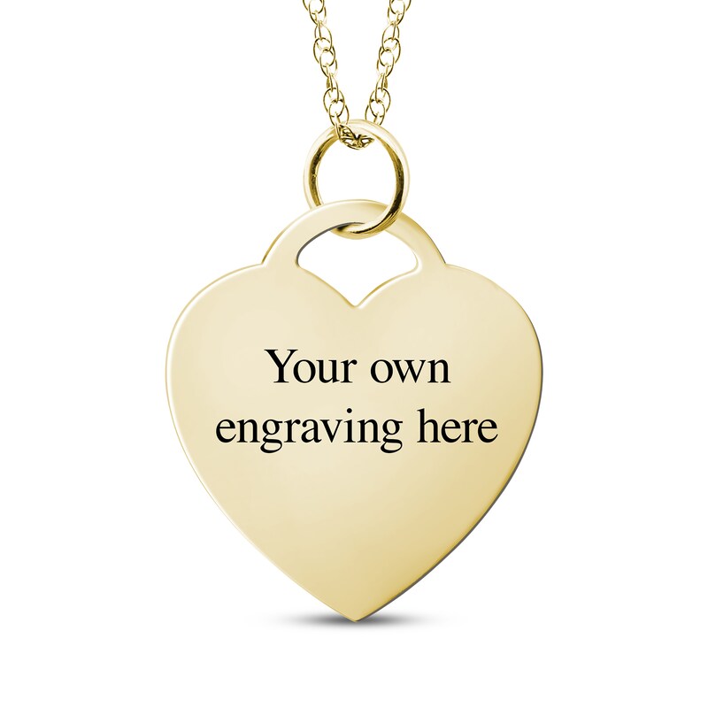 Main Image 2 of Flat Small Heart Photo Charm Necklace 10K Yellow Gold 18&quot;