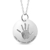 Thumbnail Image 1 of Your Own Handprint &quot;Love You Today and Always&quot; Engravable Disc Necklace Sterling Silver 18&quot;