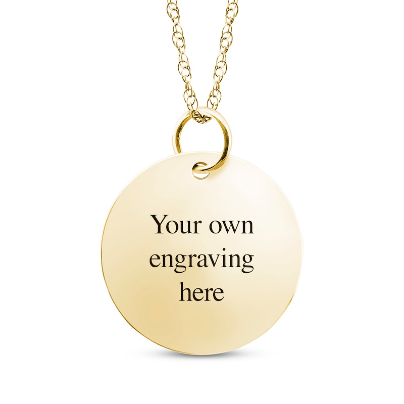 Main Image 2 of Your Own Handprint "Love You Today and Always" Engravable Disc Necklace 10K Yellow Gold 18"