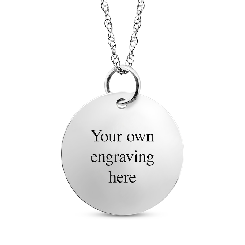 Main Image 2 of Your Own Handprint &quot;Love You Today and Always&quot; Engravable Disc Necklace 10K White Gold 18&quot;