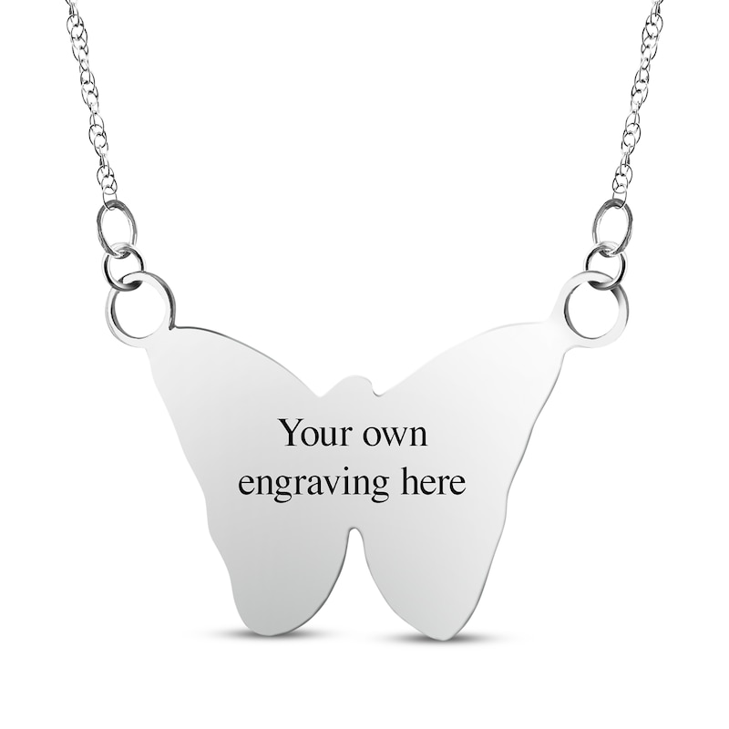 Your Own Fingerprint Butterfly Necklace Sterling Silver 18"