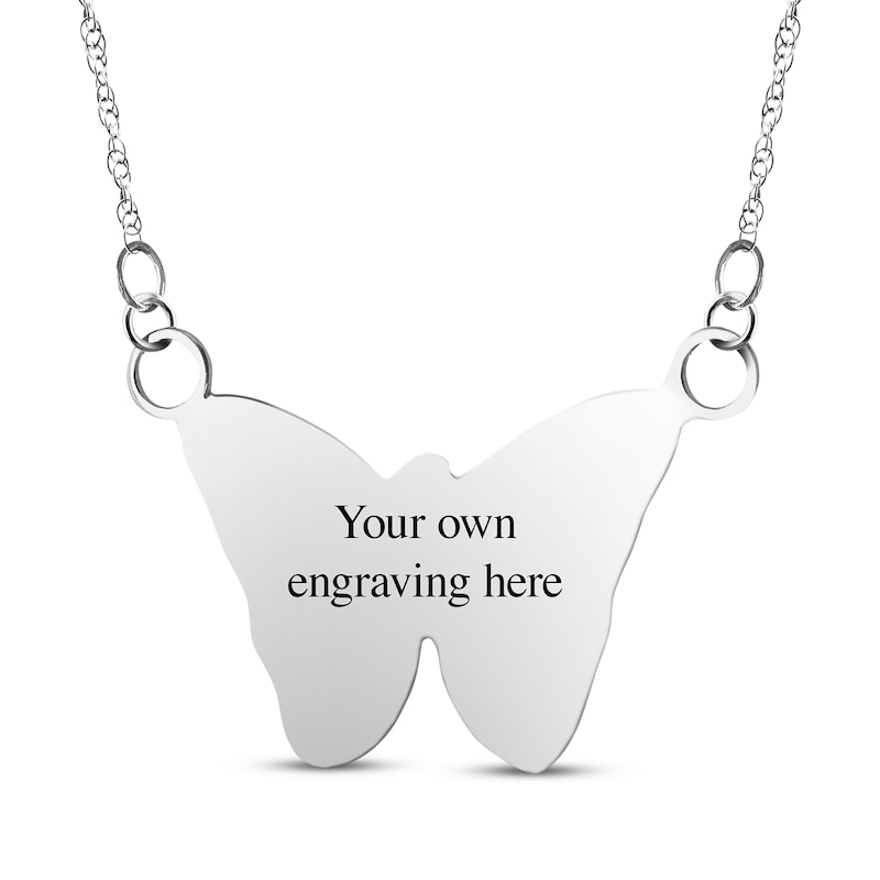 Main Image 2 of Your Own Fingerprint Butterfly Necklace Sterling Silver 18&quot;