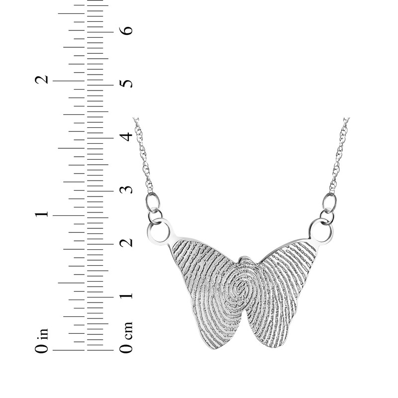 Main Image 4 of Your Own Fingerprint Butterfly Necklace Sterling Silver 18&quot;