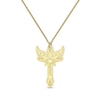 Thumbnail Image 1 of Diamond Accent Winged Cross Name Necklace 10K Yellow Gold 22&quot;