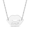 Thumbnail Image 1 of Diamond Accent Name Lips Necklace 10K White Gold 18"