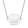 Thumbnail Image 1 of Diamond Accent Name Lips Necklace 10K White Gold 18"