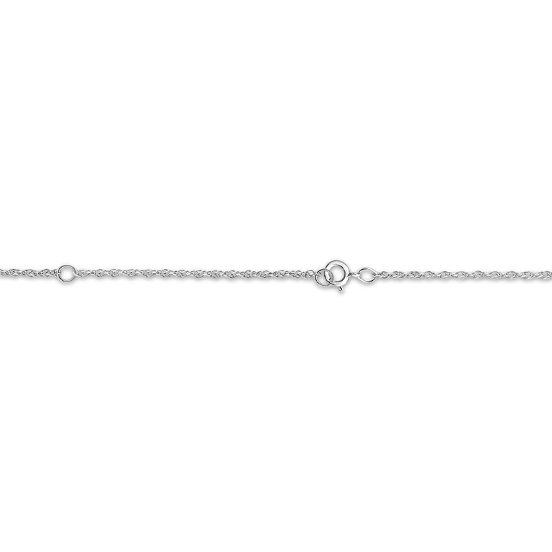 Diamond Accent Name Lips Necklace 10K White Gold 18"