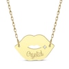 Thumbnail Image 1 of Diamond Accent Name Lips Necklace 10K Yellow Gold 18&quot;