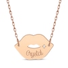 Thumbnail Image 1 of Diamond Accent Name Lips Necklace 14K Rose Gold 18&quot;