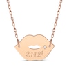 Thumbnail Image 2 of Diamond Accent Name Lips Necklace 14K Rose Gold 18&quot;