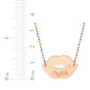 Thumbnail Image 6 of Diamond Accent Name Lips Necklace 14K Rose Gold 18&quot;