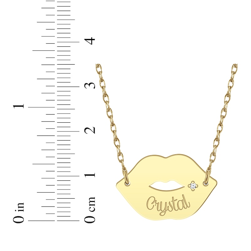 Main Image 6 of Diamond Accent Name Lips Necklace 14K Yellow Gold 18&quot;