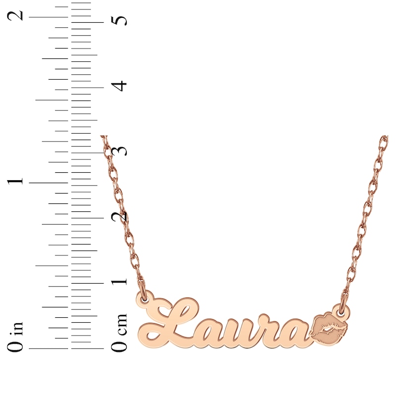 Main Image 4 of Nameplate Lips Necklace 14K Rose Gold 18&quot;