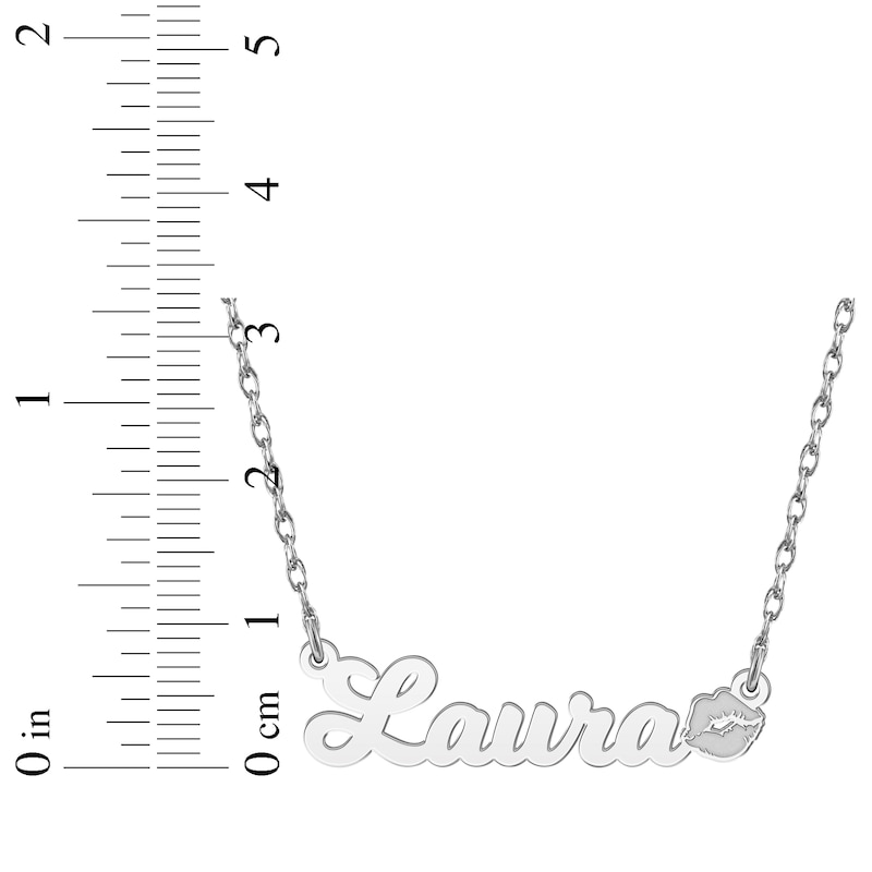 Main Image 4 of Nameplate Lips Necklace 14K White Gold 18&quot;