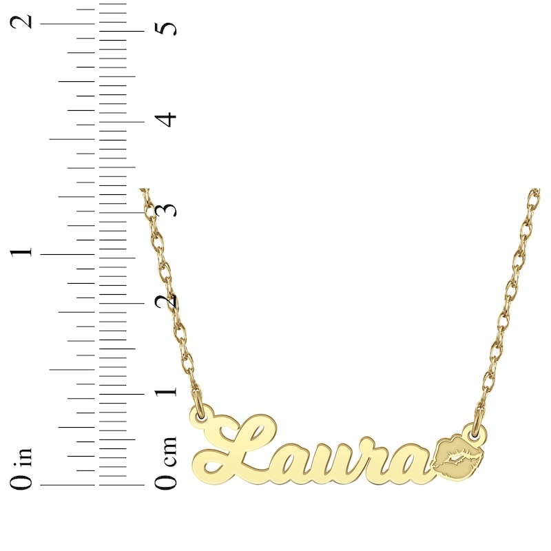 Main Image 4 of Nameplate Lips Necklace 14K Yellow Gold 18&quot;