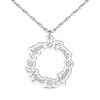 Thumbnail Image 1 of Family Name Loop Necklace with Diamond Accents 10K White Gold 18&quot;
