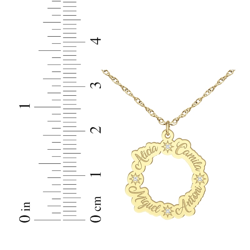 Main Image 5 of Family Name Loop Necklace with Diamond Accents 10K Yellow Gold 18&quot;