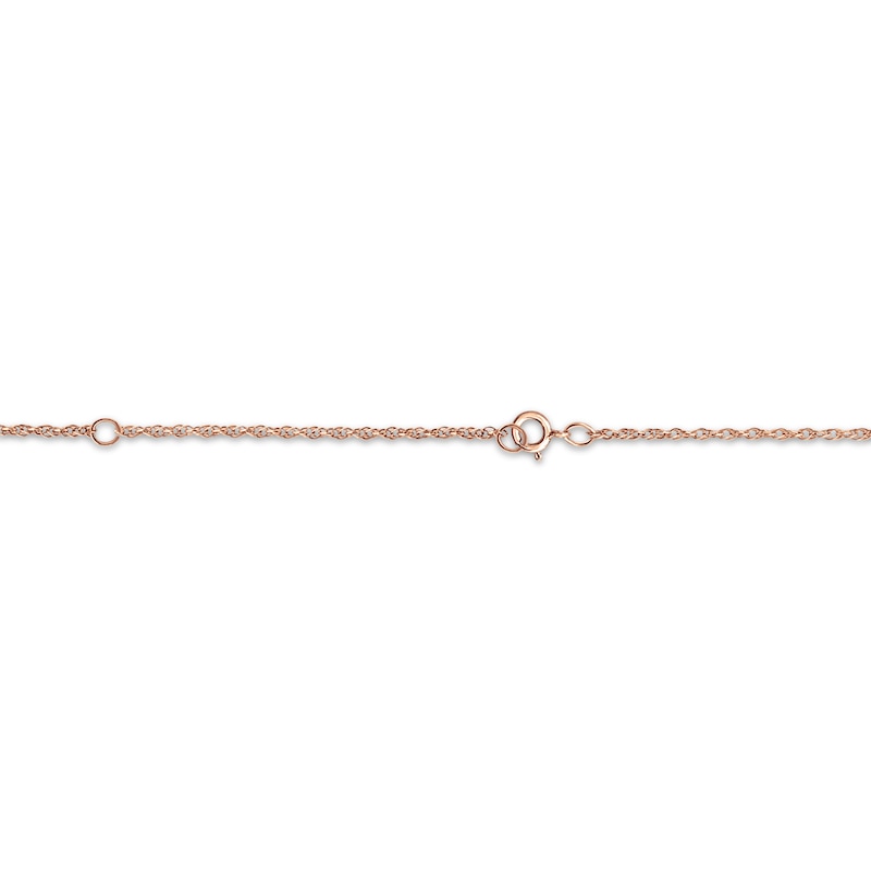 Main Image 3 of Family Name Loop Necklace with Diamond Accents 14K Rose Gold 18&quot;