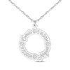 Thumbnail Image 2 of Family Name Loop Necklace with Diamond Accents 14K White Gold 18"