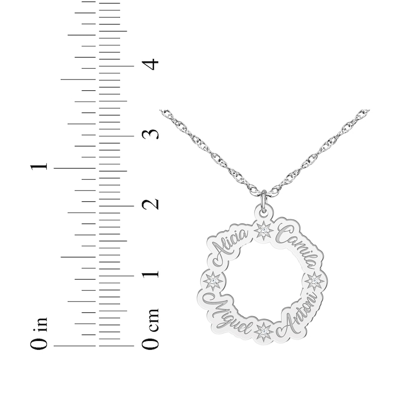 Main Image 5 of Family Name Loop Necklace with Diamond Accents 14K White Gold 18"