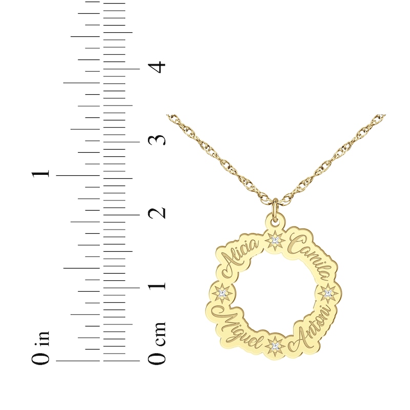 Main Image 5 of Family Name Loop Necklace with Diamond Accents 14K Yellow Gold 18&quot;