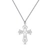Thumbnail Image 1 of Men's Diamond Accent Best Dad & Initials Cross Necklace Sterling Silver 22&quot;
