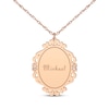 Thumbnail Image 1 of Scrollwork Name Necklace with Diamond Accents 14K Rose Gold 18&quot;