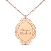 Thumbnail Image 2 of Scrollwork Name Necklace with Diamond Accents 14K Rose Gold 18&quot;