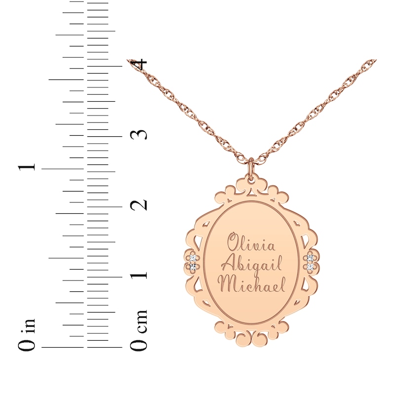 Main Image 8 of Scrollwork Name Necklace with Diamond Accents 14K Rose Gold 18&quot;