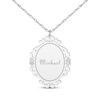 Thumbnail Image 1 of Scrollwork Name Necklace with Diamond Accents 14K White Gold 18"