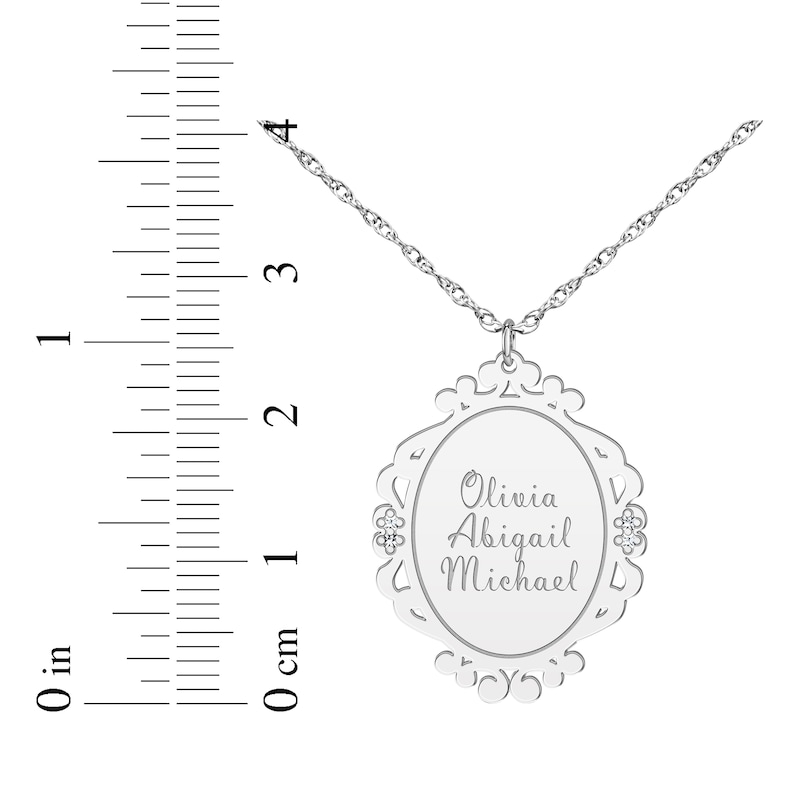Main Image 8 of Scrollwork Name Necklace with Diamond Accents 14K White Gold 18"