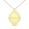 Thumbnail Image 1 of Scrollwork Name Necklace with Diamond Accents 14K Yellow Gold 18"