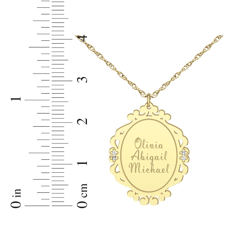 Main Image 8 of Scrollwork Name Necklace with Diamond Accents 14K Yellow Gold 18"