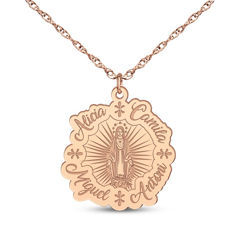 Main Image 3 of Virgin Mary Name Necklace 14K Rose Gold 18&quot;