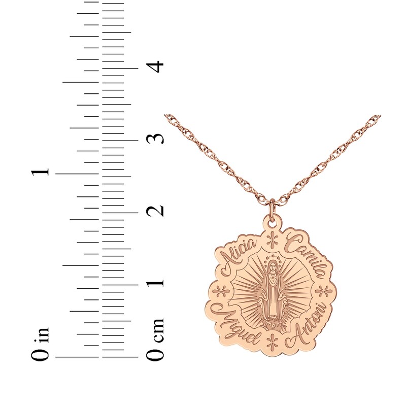 Main Image 6 of Virgin Mary Name Necklace 14K Rose Gold 18&quot;