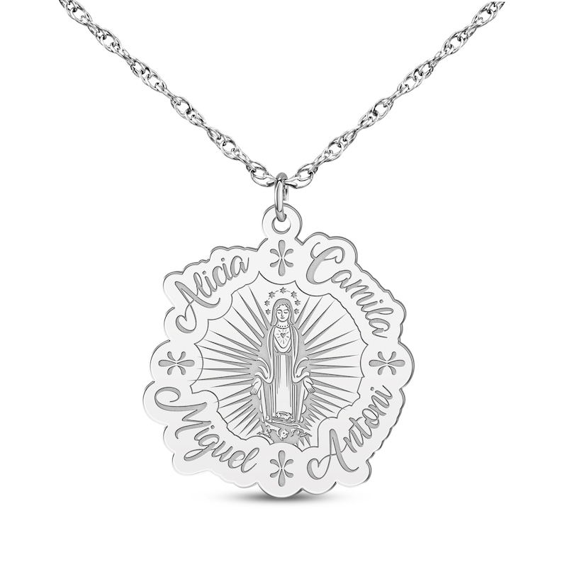 Main Image 3 of Virgin Mary Name Necklace 14K White Gold 18&quot;