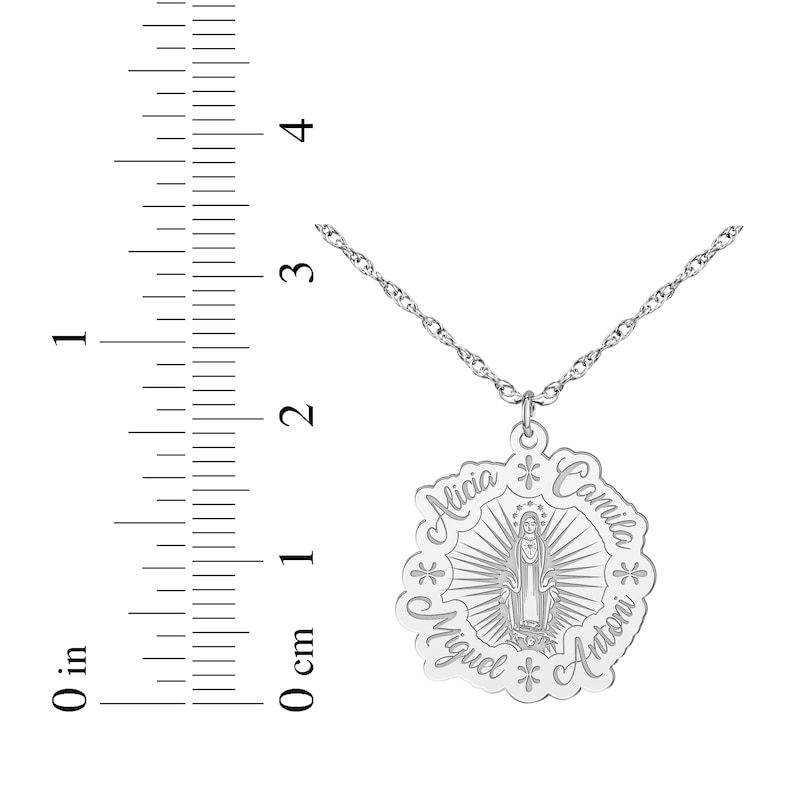 Main Image 6 of Virgin Mary Name Necklace 14K White Gold 18&quot;