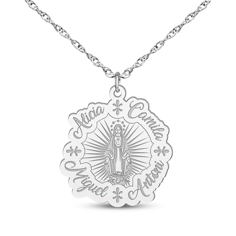 Main Image 3 of Virgin Mary Name Necklace Sterling Silver 18&quot;