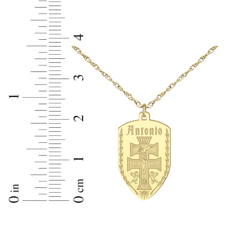 Main Image 4 of Cross of Caravaca Name Necklace 10K Yellow Gold 22&quot;