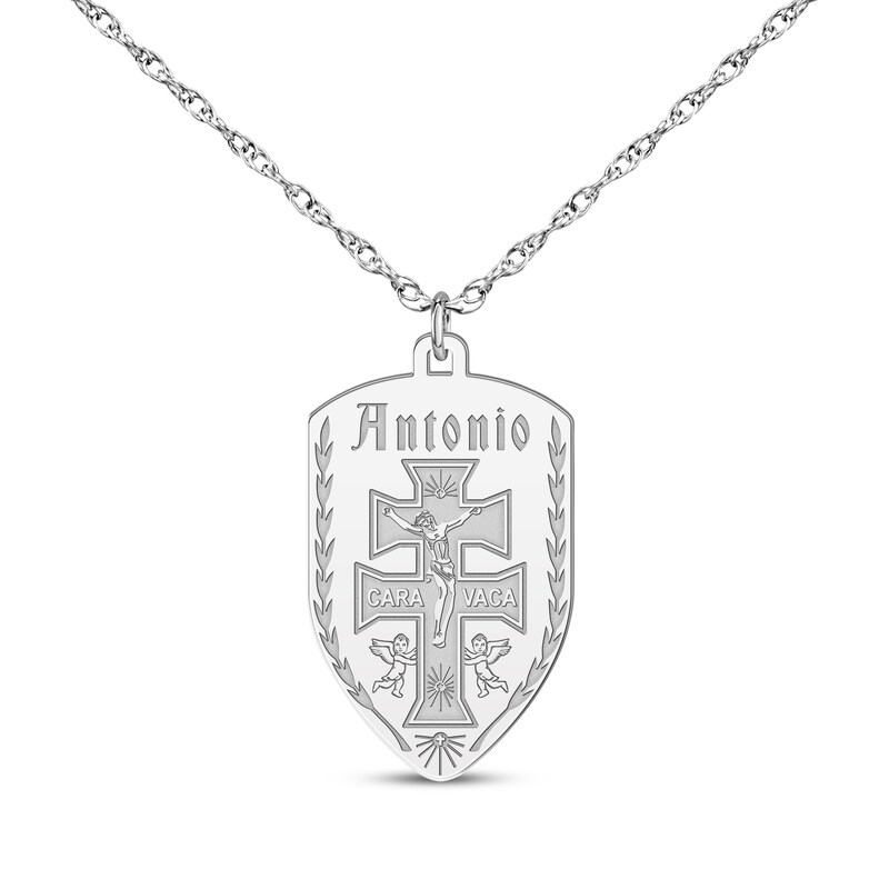 Main Image 1 of Cross of Caravaca Name Necklace Sterling Silver 22&quot;