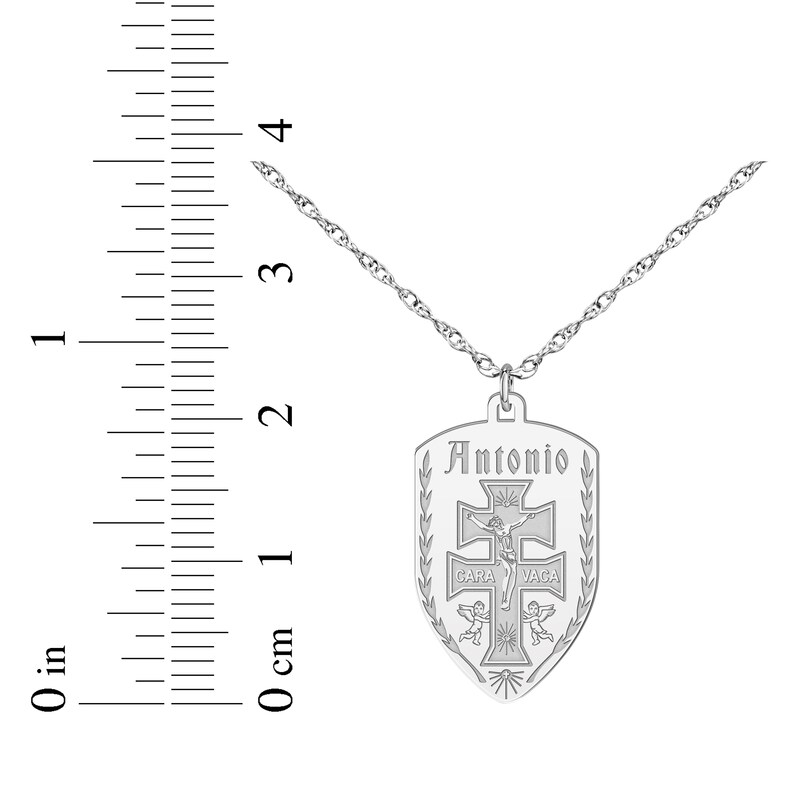 Main Image 4 of Cross of Caravaca Name Necklace Sterling Silver 22&quot;