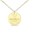 Thumbnail Image 1 of Baby Name & Stats Scalloped Disc Necklace 10K Yellow Gold 18&quot;