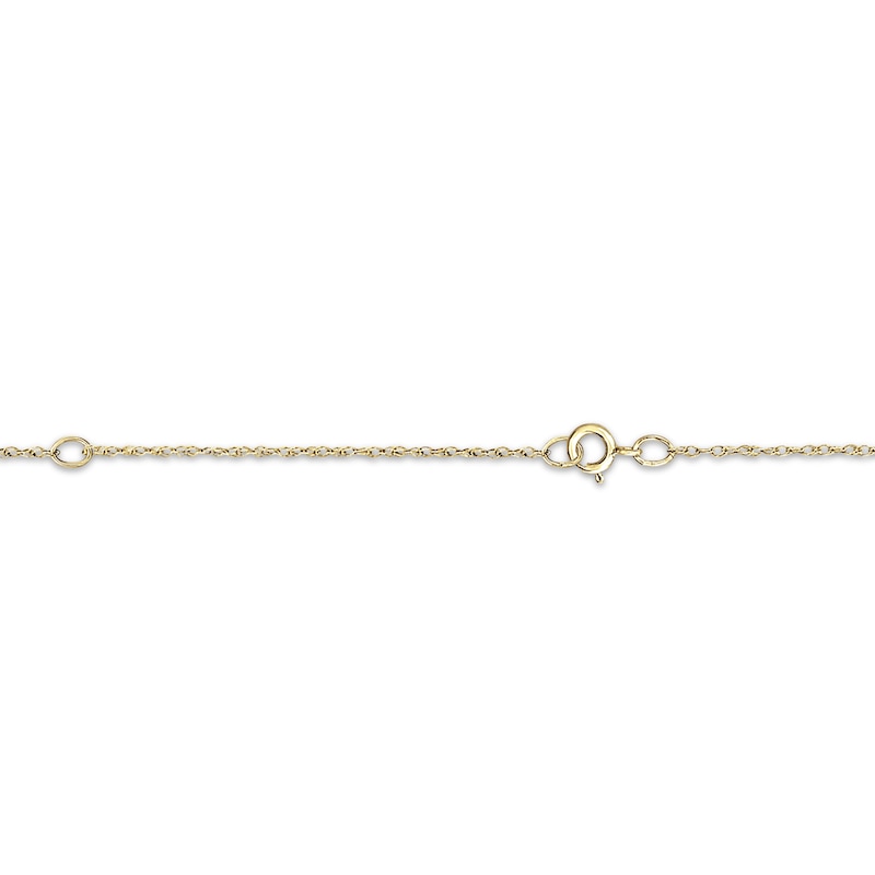 Main Image 2 of Baby Name & Stats Scalloped Disc Necklace 10K Yellow Gold 18&quot;